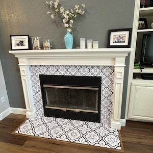 Turquoise Floor Decals, Vinyl Tile Stickers, Floor Tile Sticker, Peel and Stick Floor Tile, Vinyl Flooring. Pack of 9.