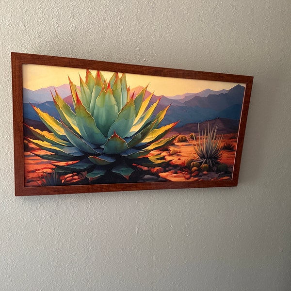Southwestern Wall Art, Agave Desert Canvas Print Ready to Hang Large ...