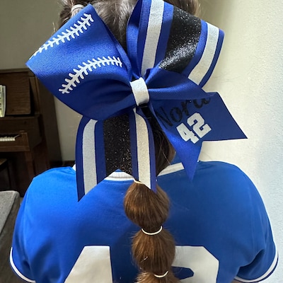 Softball Bow in Your Team Colors/ Softball Bow With Laces/ - Etsy