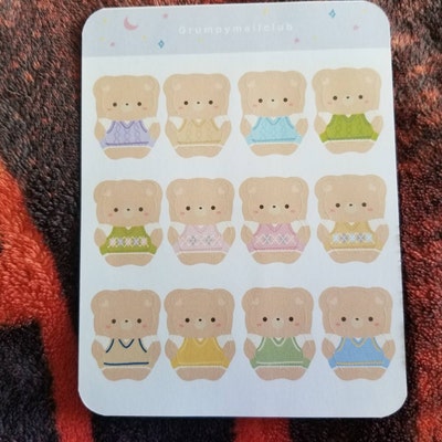 Cute Bear Sticker Sheet Bujo Planner Stickers, Beary Cute Stickers ...