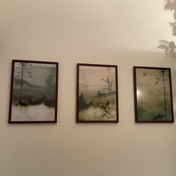 Japanese Wall Art Set of 3 Prints · Japanese Art Print · Japandi Decor ...
