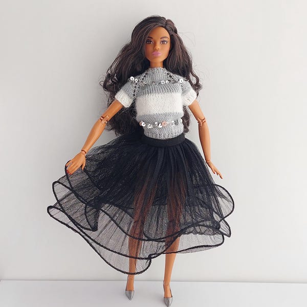 Poppenkleding compatibel met Barbie-kleding, 56 stuks inclusief 1 blauwe trouwjurk 3 mode 2 blouse 2 broeken 20 paar schoenen 18 accessoires willekeurig voor Kerstmis, verjaardag 30 cm pop