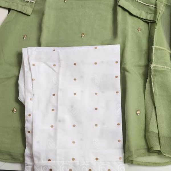 Boy Shalwar Kameez  In Green Colour  size 3 to 6 Month main image 1