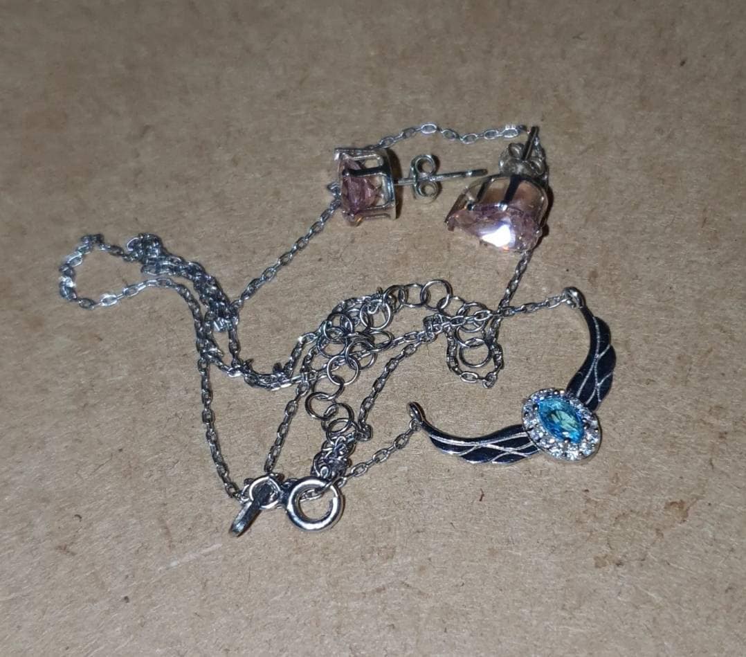 Enchanted Blue Stone Necklace- A Tale of Regal Elegance Inspired by Swan