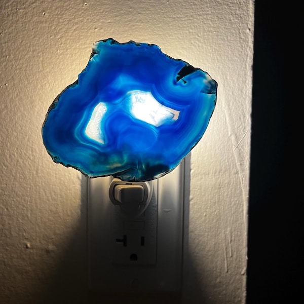 Brazilian Agate Night Light, Geode Crystal Lamp, Natural Stone Accent ...