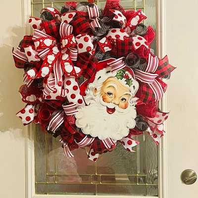 Christmas Santa Face Wreath Sign 939 Wreath Attachment - Etsy