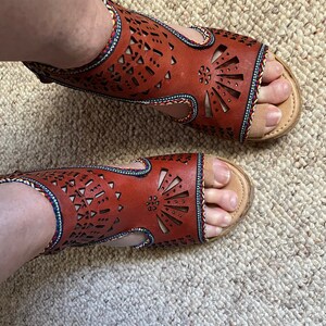 blue huarache sandals