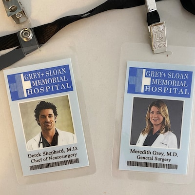 Grey's Anatomy MEREDITH GREY Grey Sloan Memorial Hospital ID Badge ...