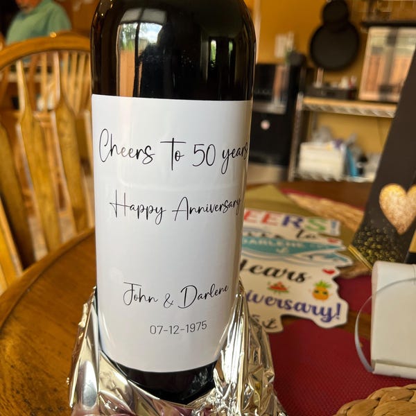 PRINTED Custom Wine Bottle Label, Personalized Wine Label, Your Image ...