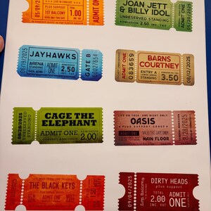 Personalised Ticket Stub Print / Poster - Add Your Favourite Gigs