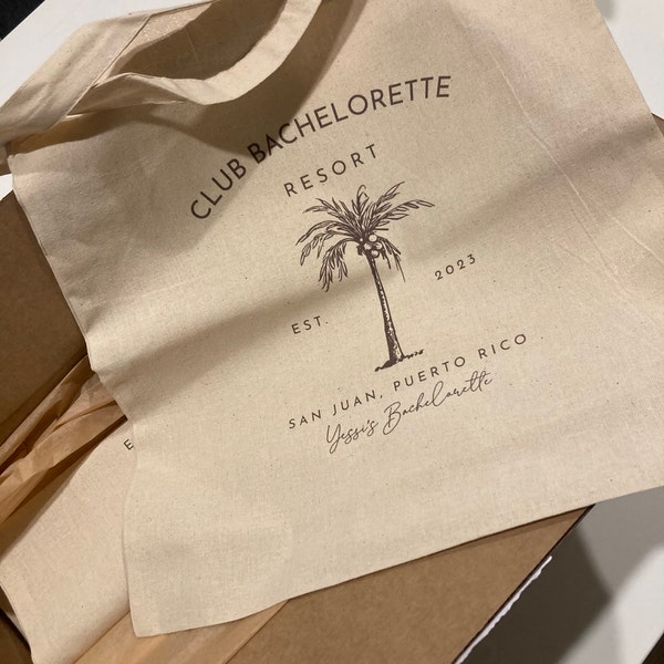 Club Bachelorette Palm Tree Tote Beach Bachelorette Hangover Kit Bag ...