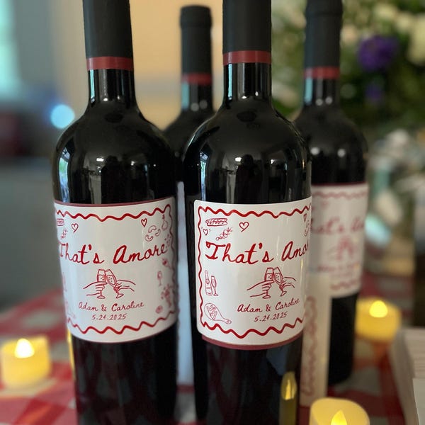 That's Amore Champagne/prosecco Labels: Italian Bridal Shower Favors - Etsy