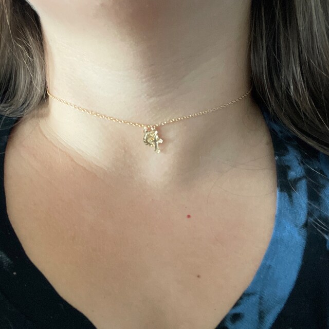 Tiny Cross & Saint Charm Necklace, Vintage Cross, Virgin