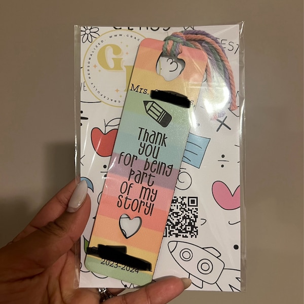 Teacher Gift, Gift for Teachers, Personalized Bookmark, Thank You ...