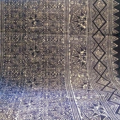 Hmong Indigo Batik Cotton 14.50 Width Hand Block Fabric Sold by the 1 ...