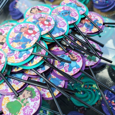 Printable Lilo and Stitch Party Cupcakes Toppers, Stitch Party Cupcakes ...