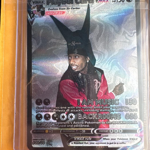 Playboi Carti Holo VMAX Trading Card | Pokmon-inspired - Etsy Playboi Carti Holo VMAX Trading Card | Pokmon-inspired - Etsy