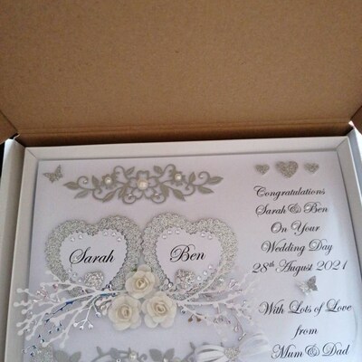 Handmade Personalised 3D Wedding Card / Anniversary / Engagement Card ...