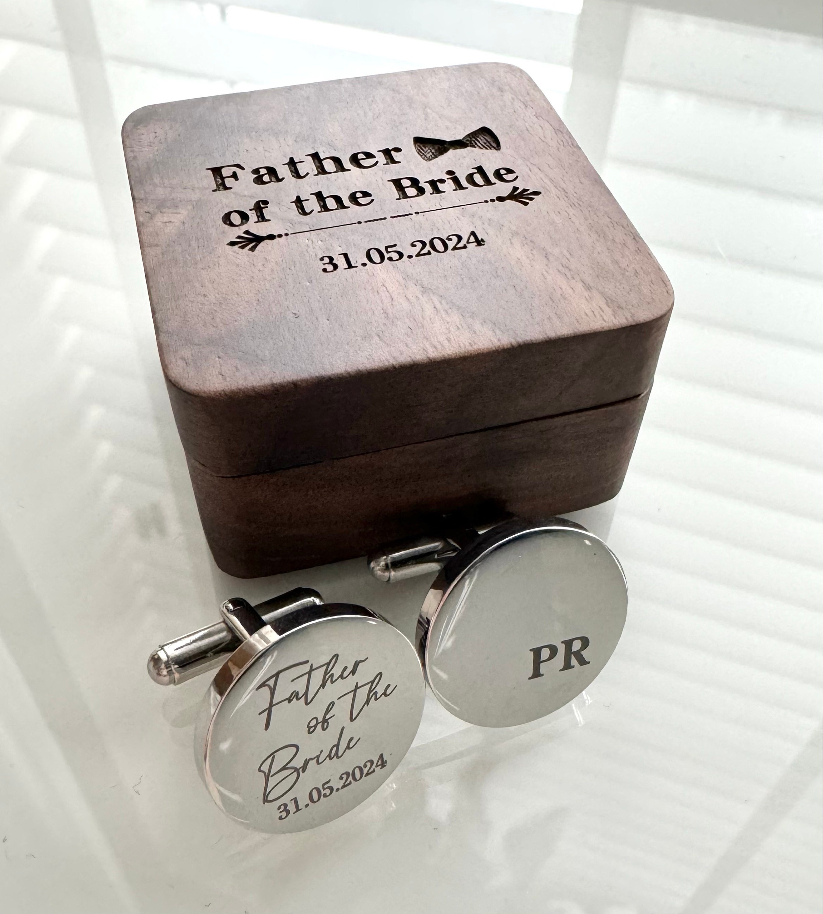 Father of the bride gift, Father&#39;s Day gift, personalized Wedding Day cufflinks, Custom Father of the Groom Gift, Gifts from Bride