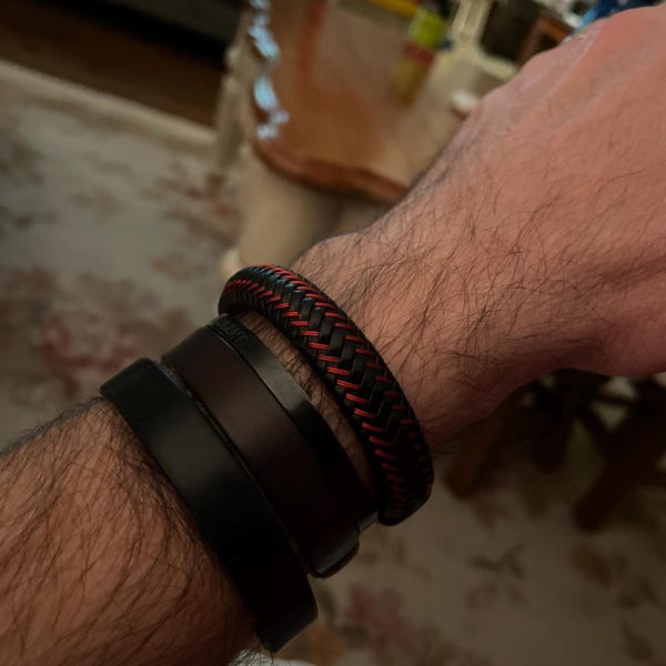 Murtoo Lederarmband Herren Mit Magnetverschluss - Schwarz & Braun Edelstahl