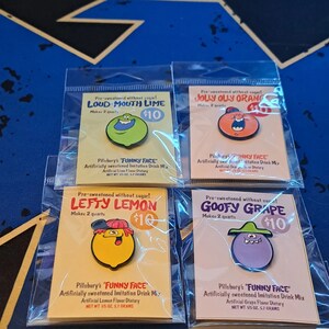 Funny Face Drink Mix Pin Set - Etsy