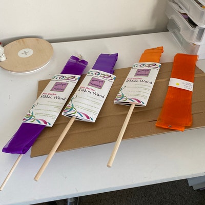 RIBBON WAND With Two 6' Ribbons on 16 Handle With Spinner Swivel and ...