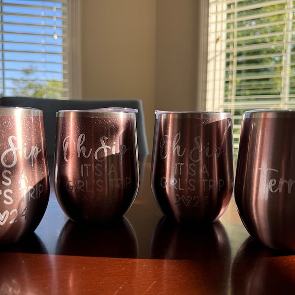 Oh Sip! It's a Girl's Trip Personalized Wine Tumbler - Custom - Girls ...