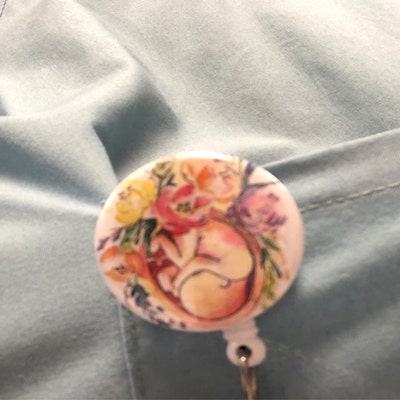Labor & Delivery, Watercolor Floral Fetus, NICU Nurse Badge, Ob/gyn ...