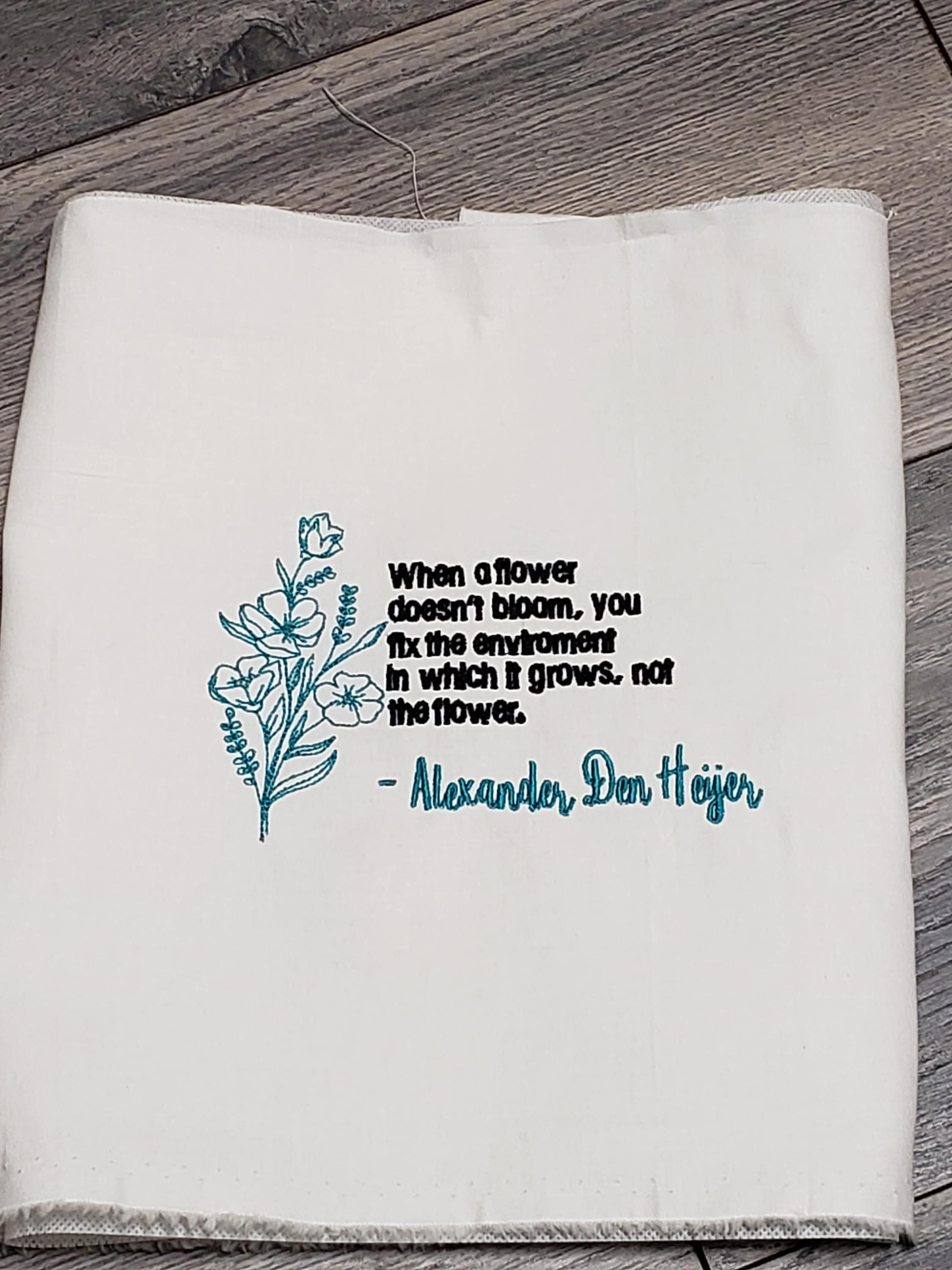 Customer photo for Floral line art - Embroidery design