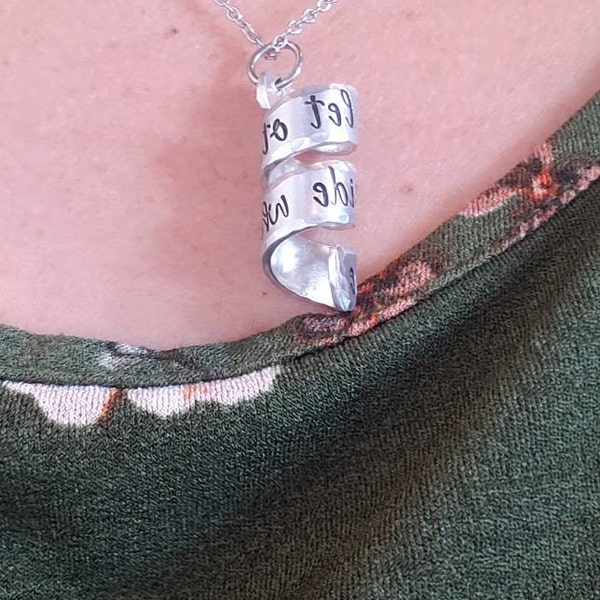 Your Own Custom Hidden Message Necklace Scroll Necklace Inspirational ...