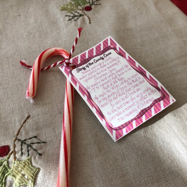 Legend of the Candy Cane Story, Printable Gift Tags, Treat Bags, Candy ...