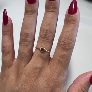 Customer photo from K., Dainty Raw Ruby Ring in Yellow Gold