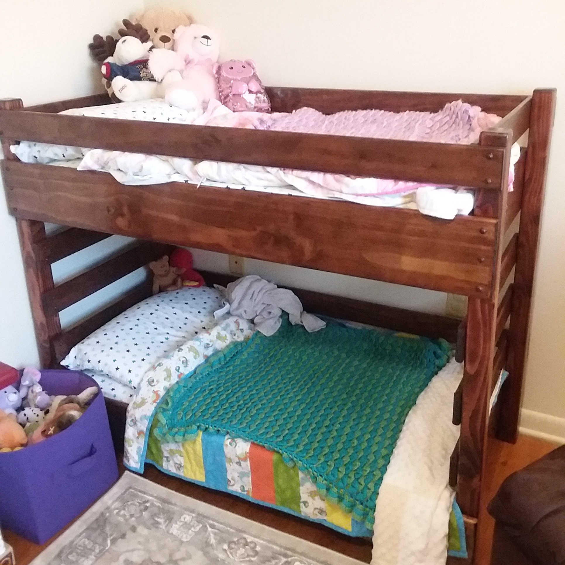 Toddler Bunk Bed Do It Yourself DIY Plans fits a Crib Size