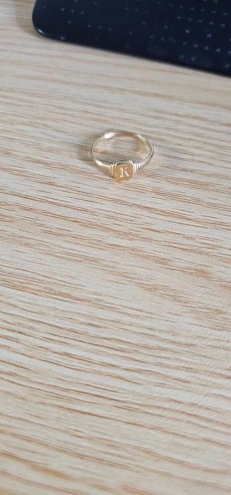 Signet Initial Ring, Personalized Signet Ring, Initial Ring, Dainty Ring, Stackable Ring, Minimalist Ring, Gift for Her