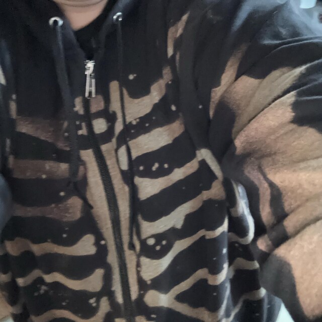 SKELEHOODIE Bleached Skeleton Zip-up Hoodie - Etsy