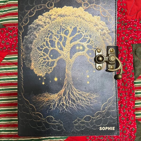 Extra Large Leather Journal Tree of Life Grimoire Journal for Gifts ...