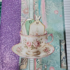 Floral Illusion Pockets 1, Junk Journal Kit Books Tags Spring