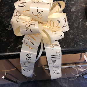 Personalised Wedding Car Ribbon and Bonnet Bow Kit Printed Car Ribbon Kit  Suitable for Prom / Wedding / Birthday Gift 