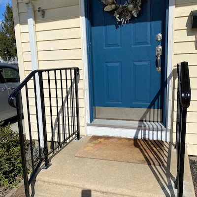 Railing for Steps, With 2 Step and a 2 Ft to 4 Ft. Landing Custom Made ...