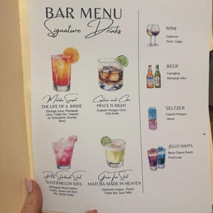 Bar menu sign photo from hayley