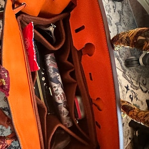 Handbag Organizer For Hermes Birkin 40 Bag with Double Bottle Holders