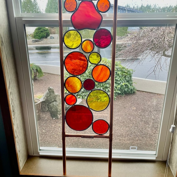 Stained Glass Paw Print Yard Art, Free Shipping. - Etsy