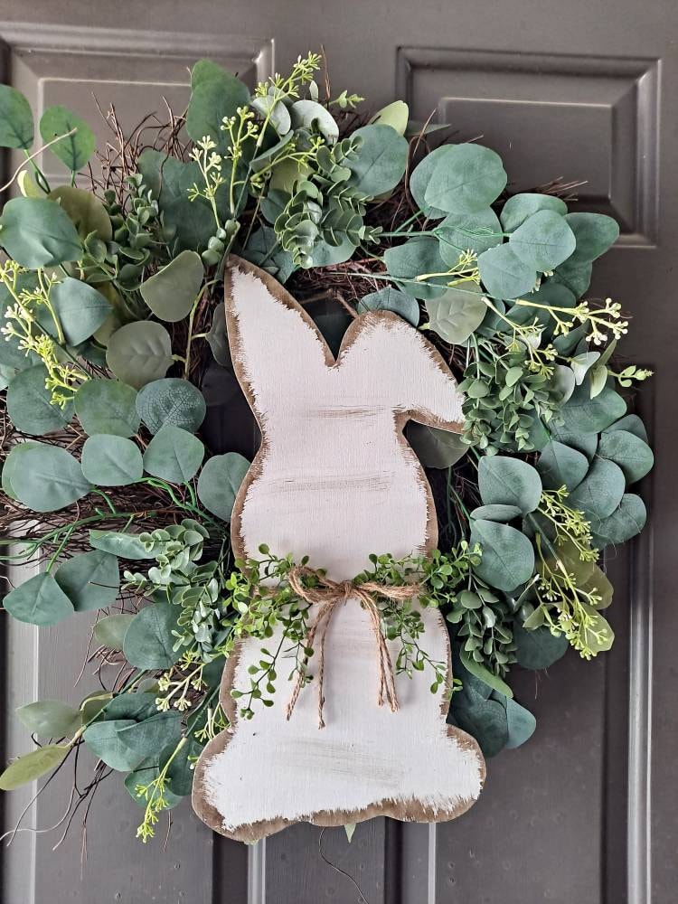 Front Door Decor | Easter Bunny Door Hanger | Easter Decor l Front Door Wreath | Easter Door Sign | Easter Door Hanger | Easter Welcome