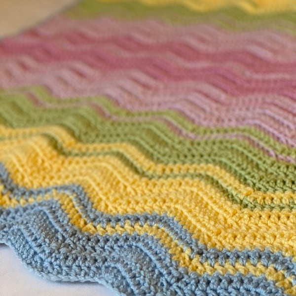 Daisy Cottage Designs Ripple Baby Blanket Crochet Pattern, Classic ...