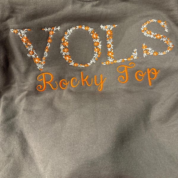 Tennessee Vols  Embroidered Orange Gingham A Line Dress
