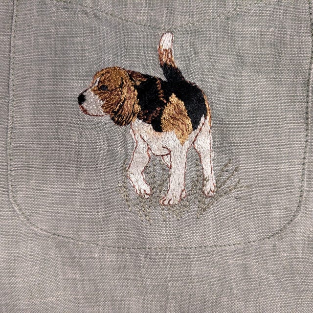 ビーグル犬の刺繍デザイン 動物の刺繍アート 4x4 フープサイズ 即時