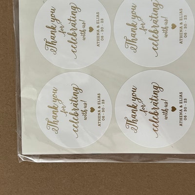 Gold Wedding Stickers Wedding Favors Stickers Foil Stickers Etsy