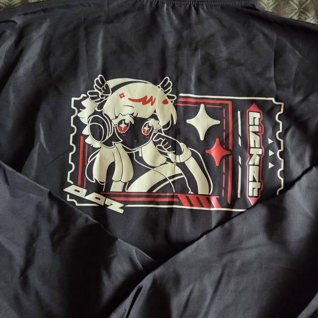 Anime Racing Jacket | Cute Black Windbreaker Jacket | Polyester