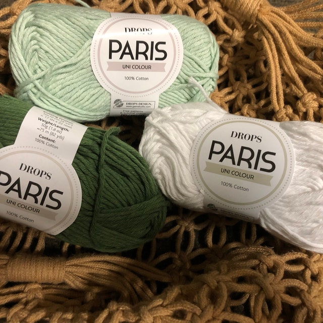 Fil à tricoter DROPS PARIS, fil 100% coton, fil de coton au