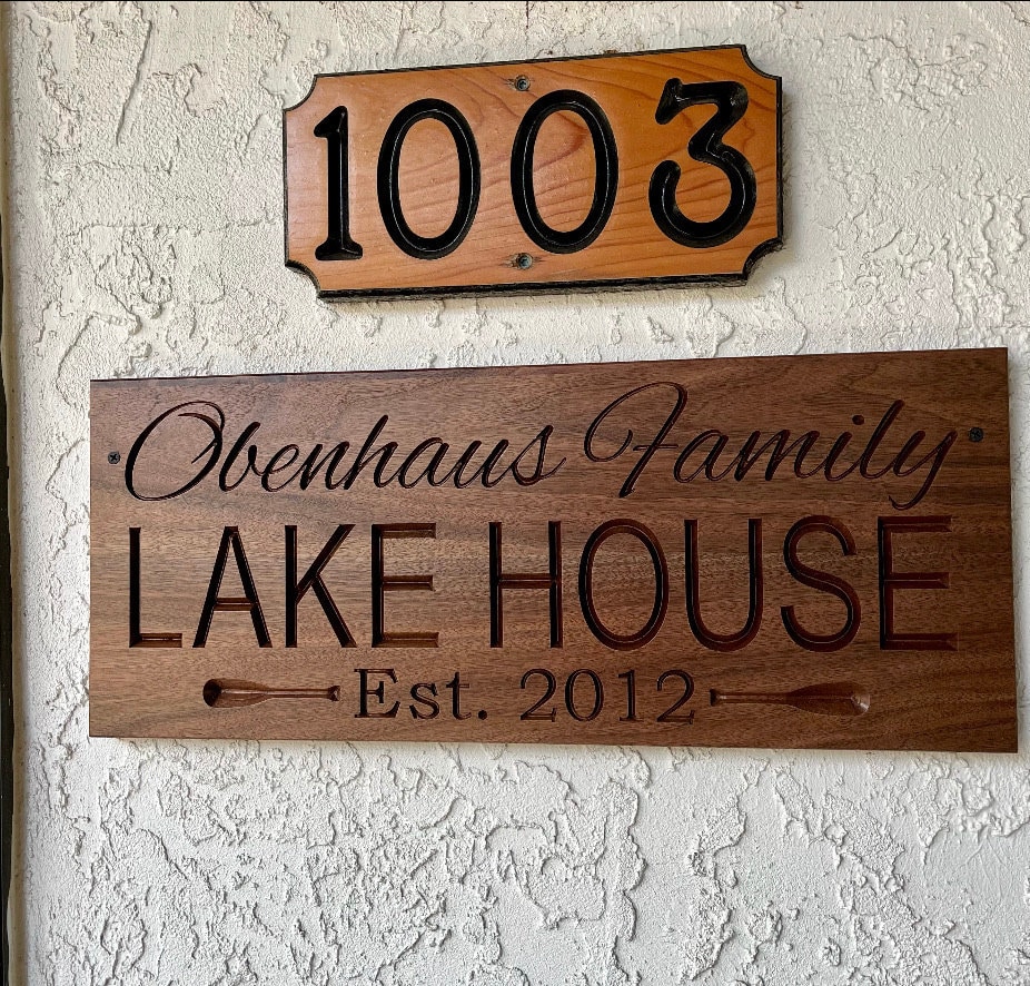 Custom Carved Wood Sign: Lake House, Cabin, Lodge Decor